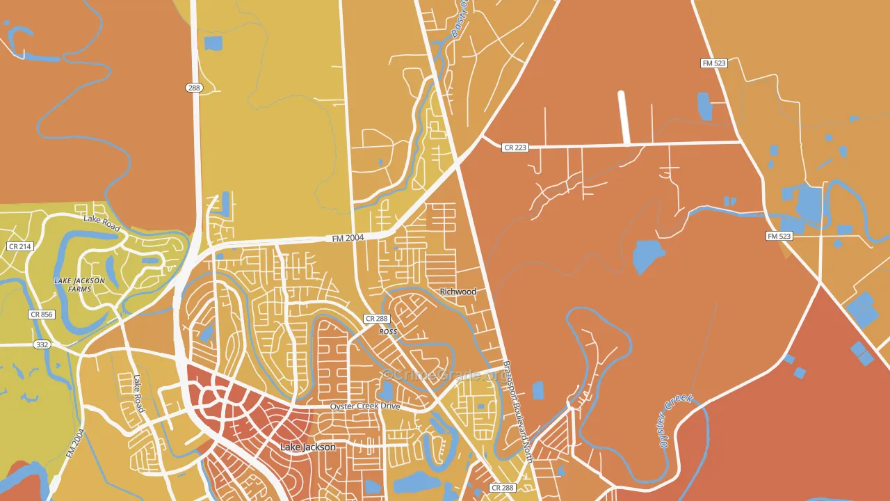 Richwood, TX Map of Murder Rates