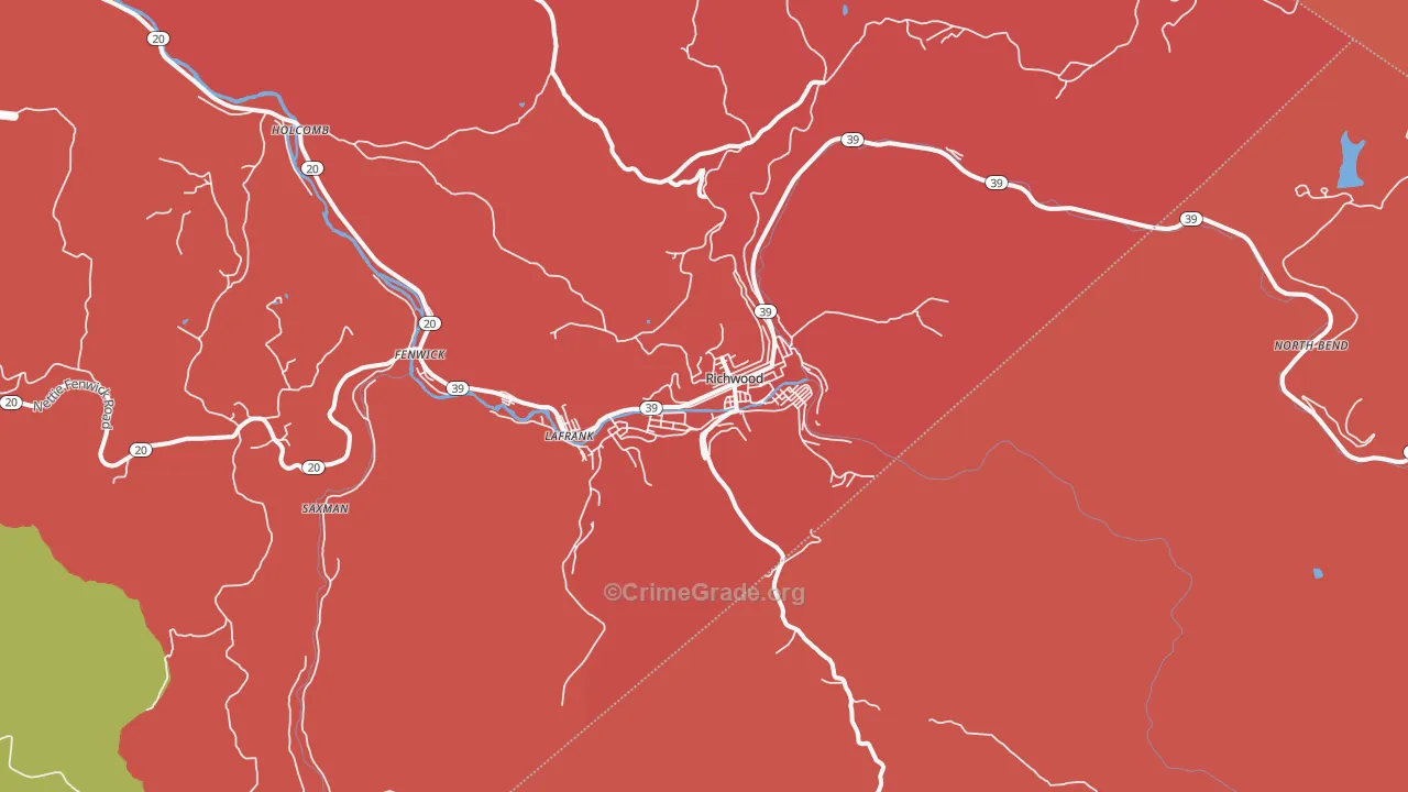 Richwood, WV Map of Murder Rates