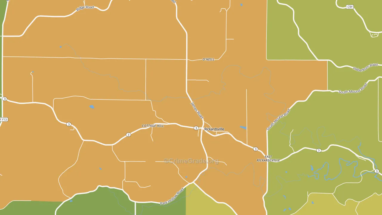 Rickardsville, IA Map of Murder Rates