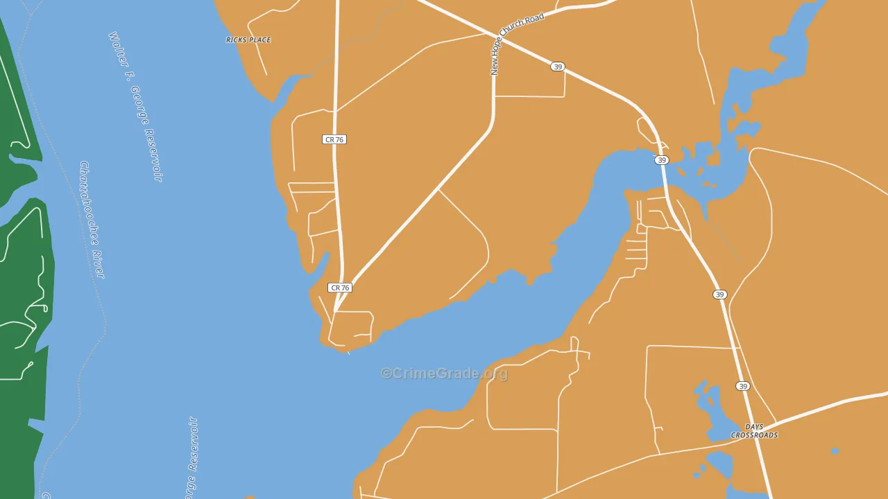 Ricks Place, GA Map of Murder Rates