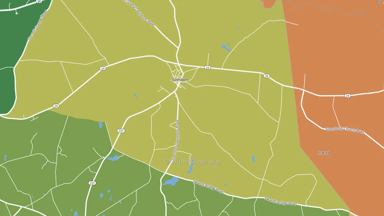 Riddleville, GA Map of Murder Rates
