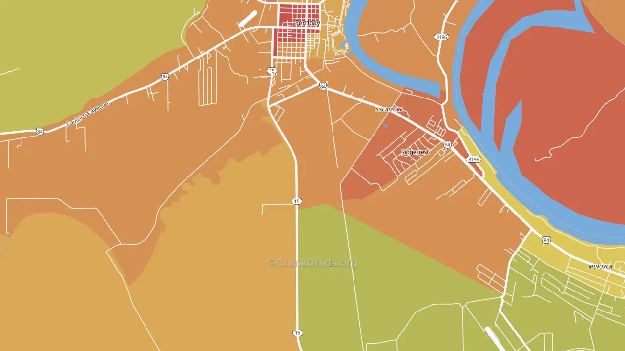 Ridgecrest, LA Map of Murder Rates