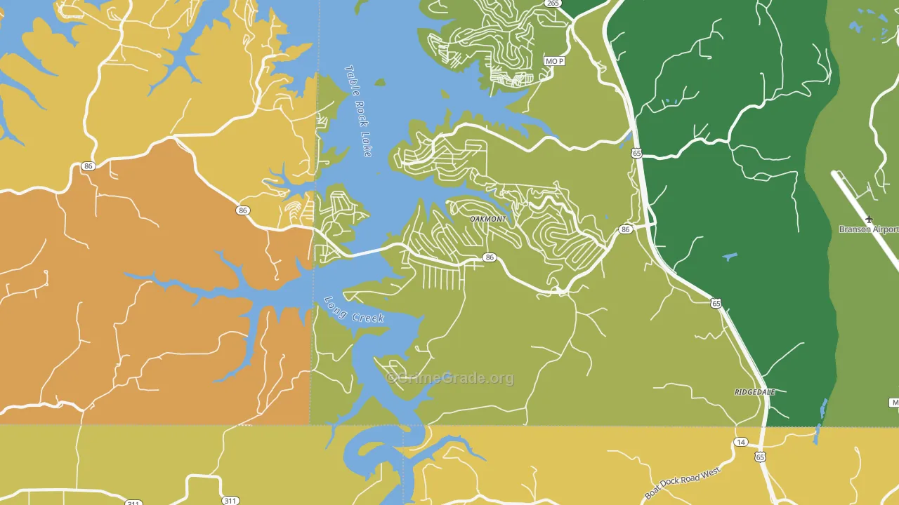 Ridgedale, MO Map of Murder Rates