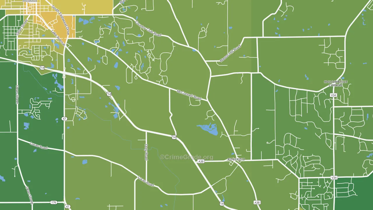 Ridgefield, IL Map of Murder Rates