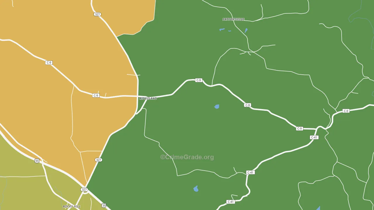 Ridgeland, OH Map of Murder Rates
