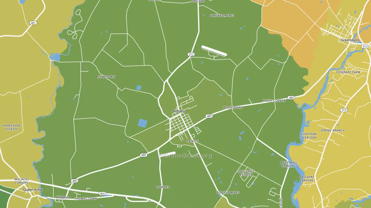 Ridgely, MD Map of Murder Rates