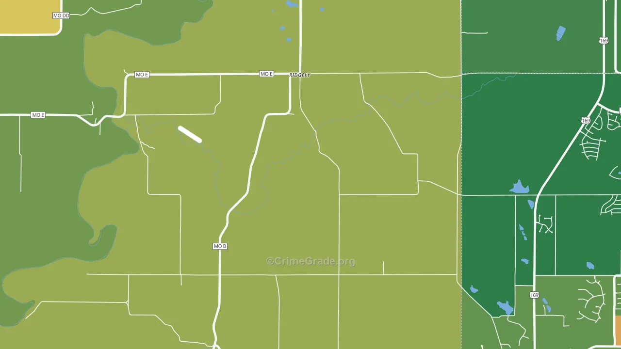 Ridgely, MO Map of Murder Rates
