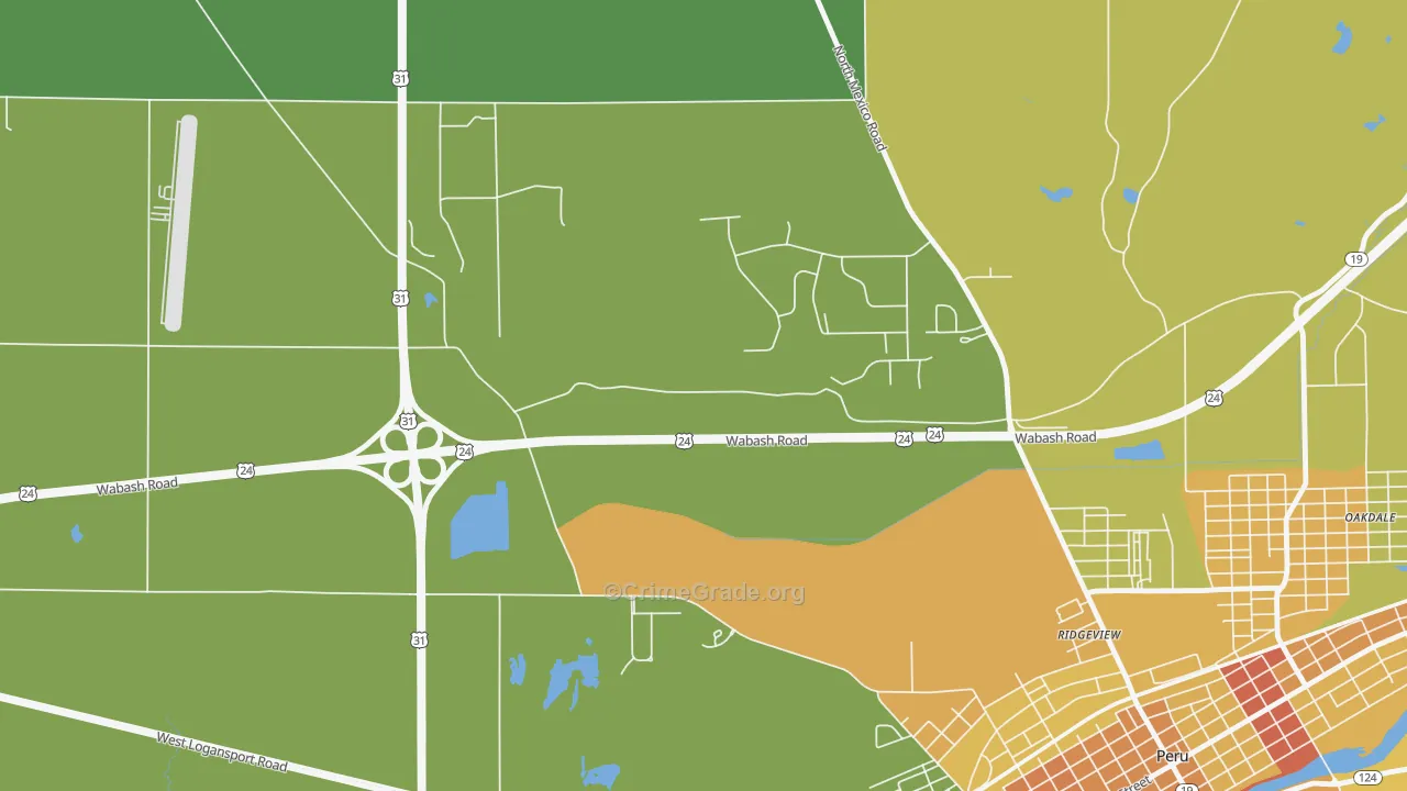 Ridgeview, IN Map of Murder Rates