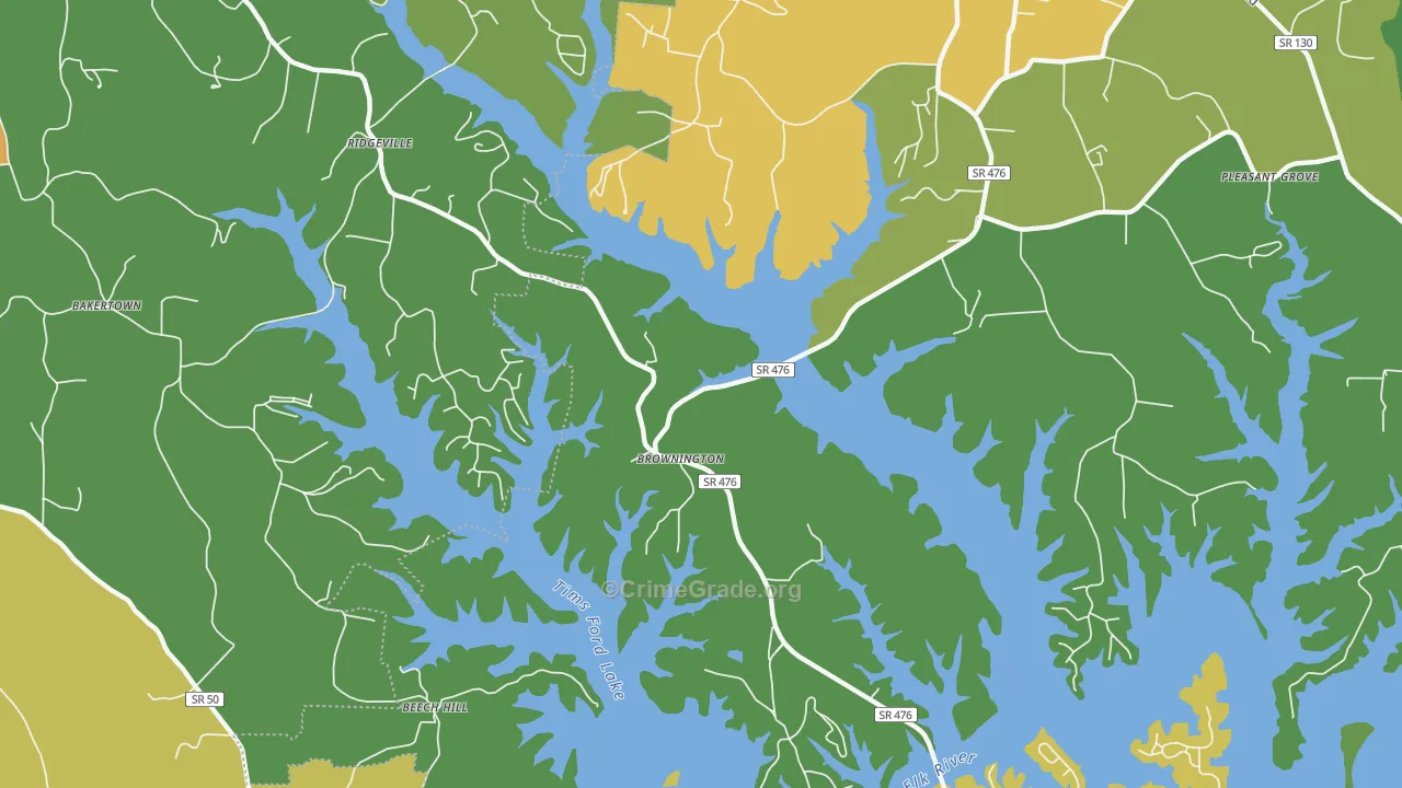 Ridgeville, TN Map of Murder Rates