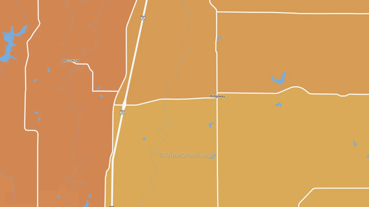 Ridgeway, MO Map of Murder Rates