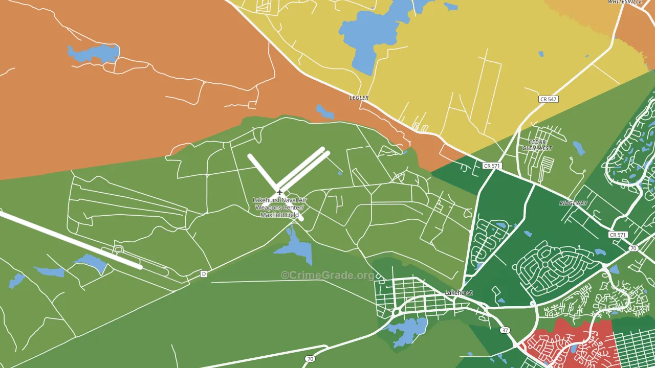 Ridgeway, NJ Map of Murder Rates