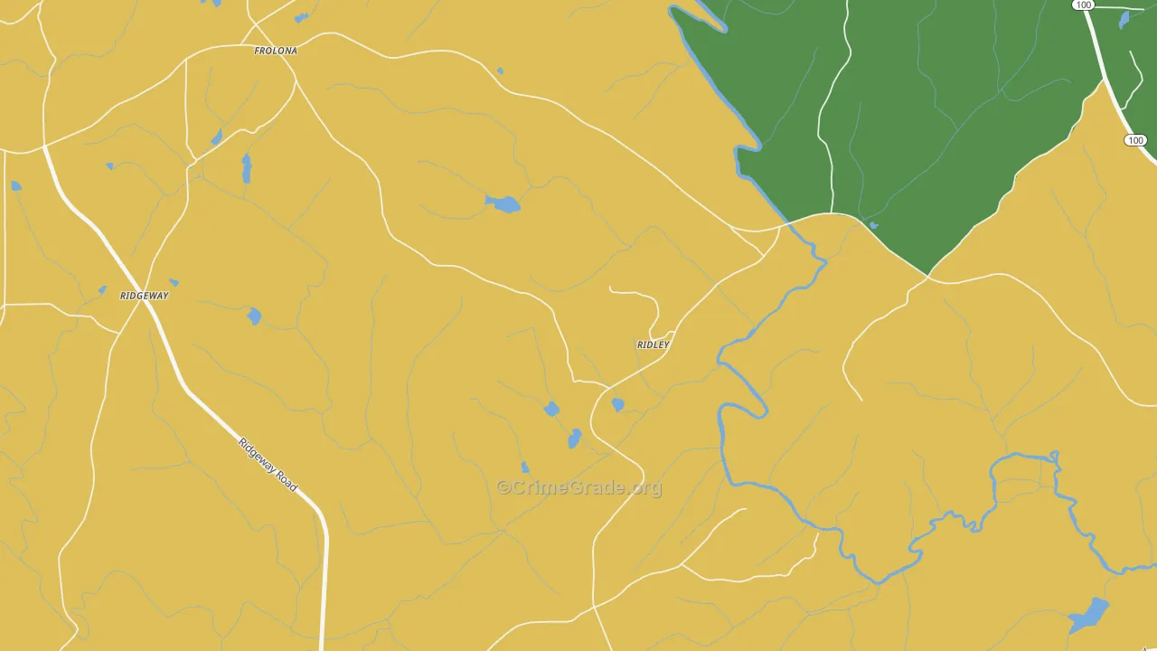 Ridley, GA Map of Murder Rates
