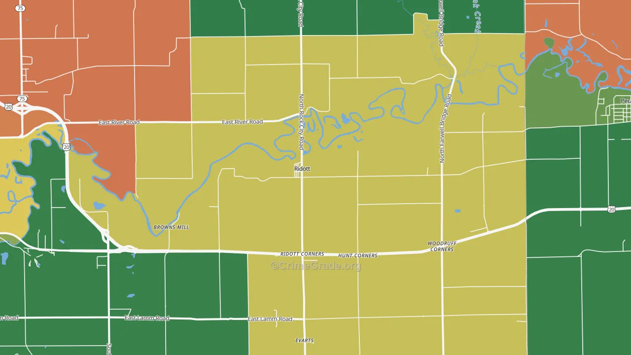 Ridott, IL Map of Murder Rates