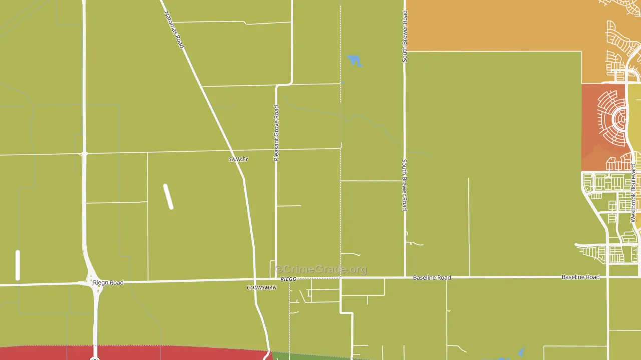 Riego, CA Map of Murder Rates