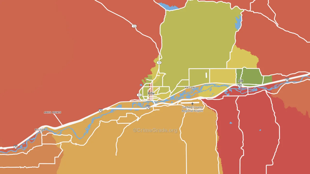 Rifle, CO Map of Murder Rates