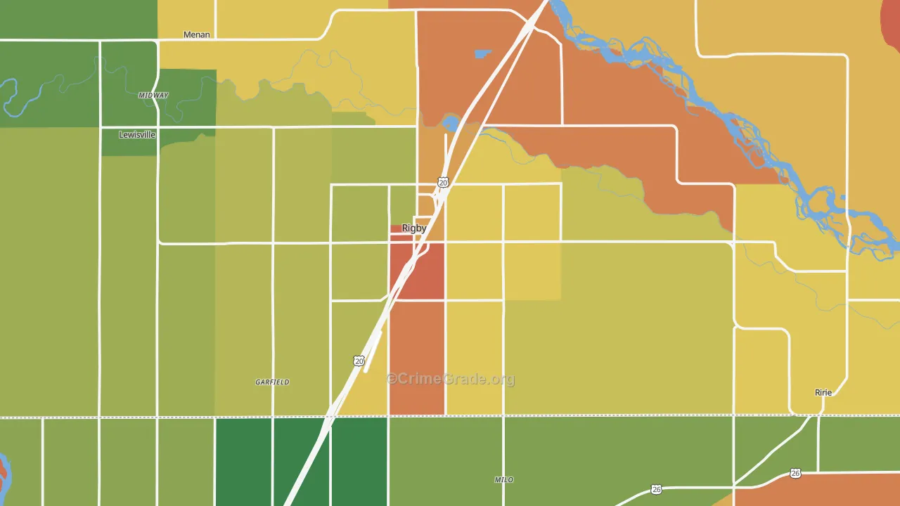 Rigby, ID Map of Murder Rates
