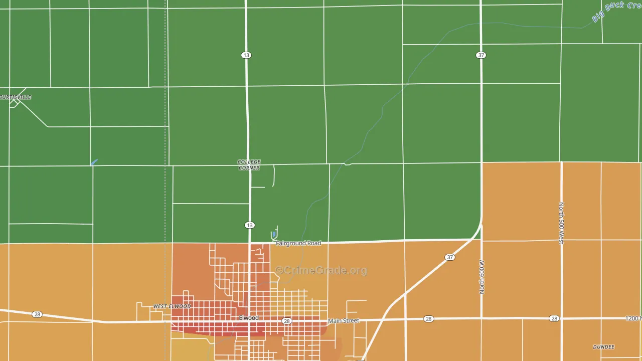 Rigdon, IN Map of Murder Rates