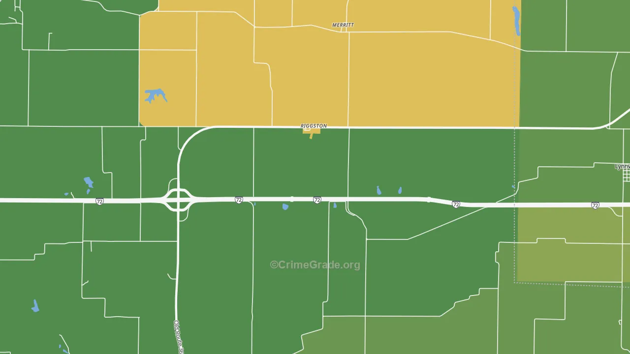 Riggston, IL Map of Murder Rates