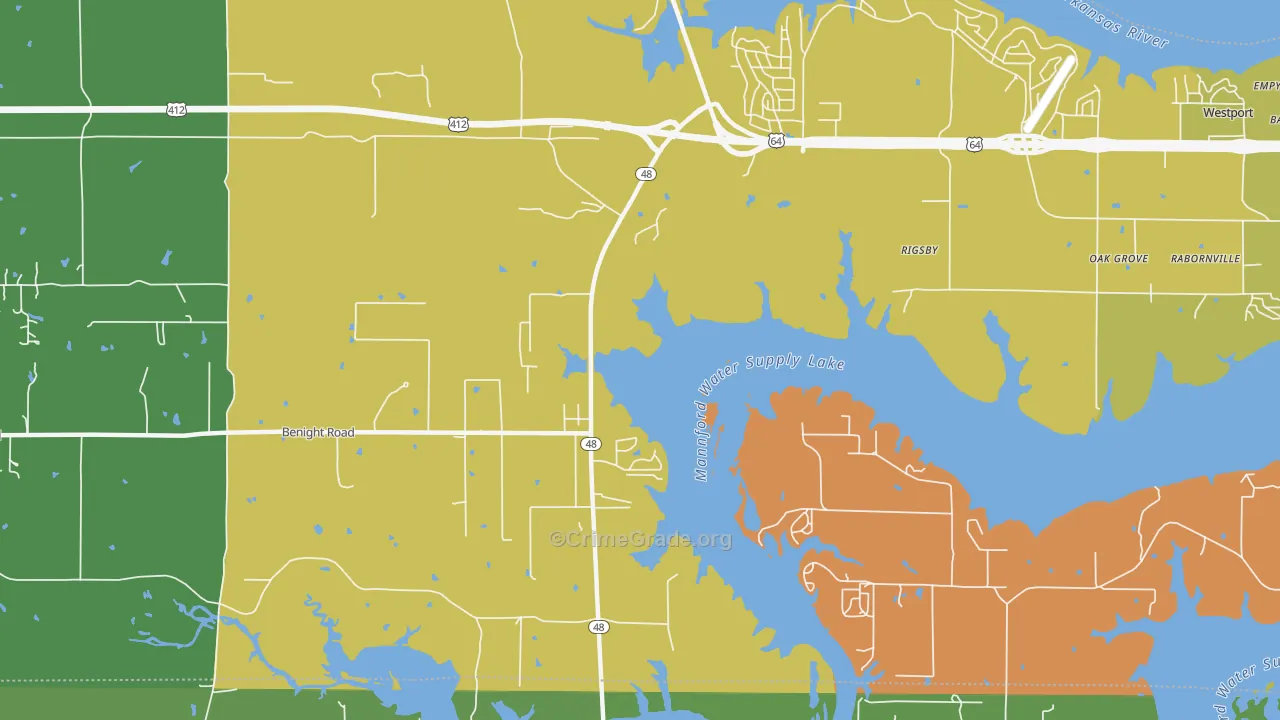 Rigsby, OK Map of Murder Rates