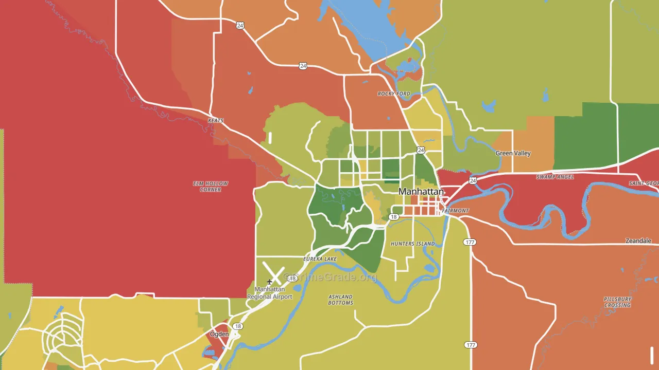 Riley County, KS Map of Murder Rates