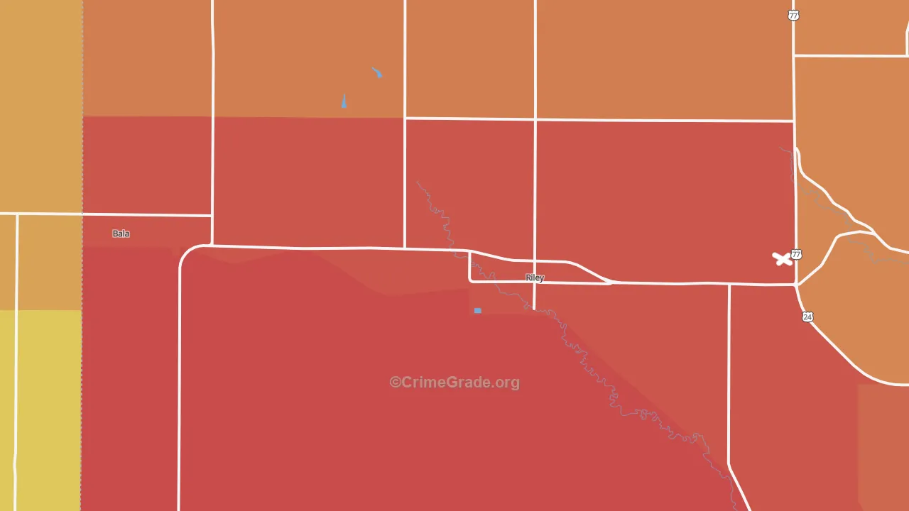 Riley, KS Map of Murder Rates