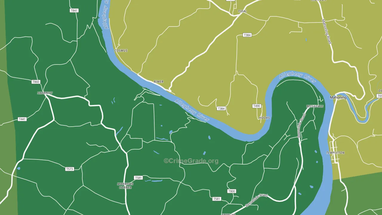 Rimer, PA Map of Murder Rates