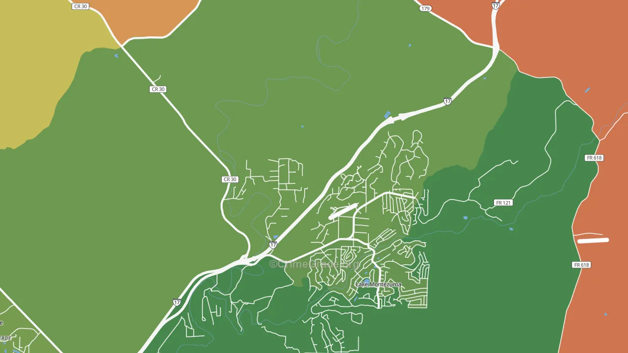 Rimrock, AZ Map of Murder Rates