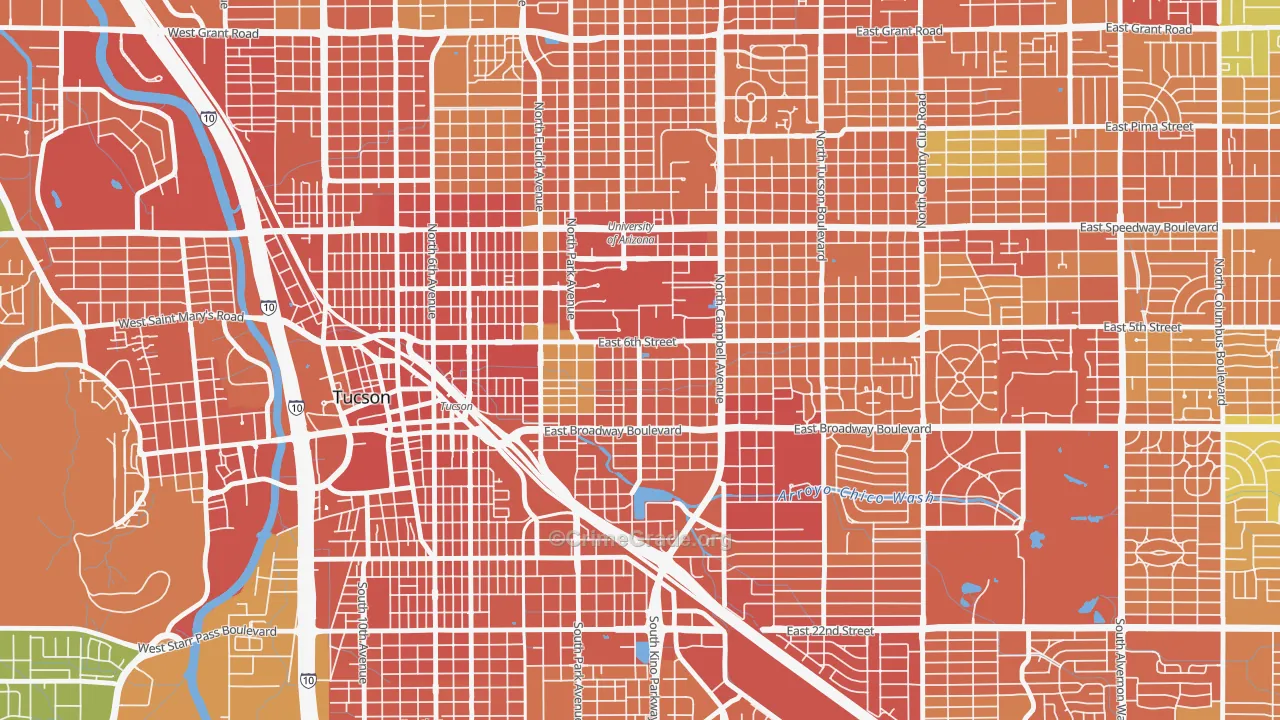 Rincon Heights, Tucson, AZ Map of Murder Rates