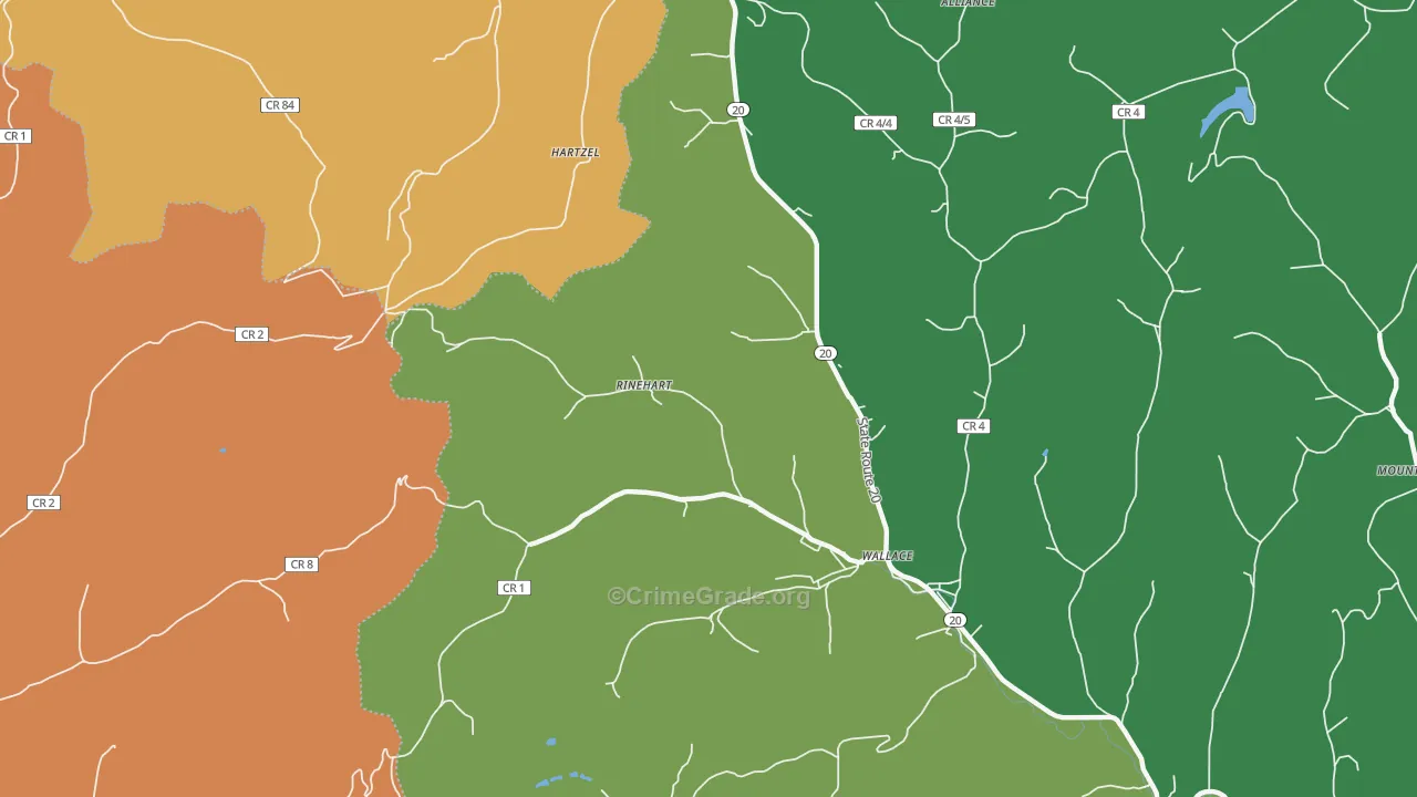 Rinehart, WV Map of Murder Rates