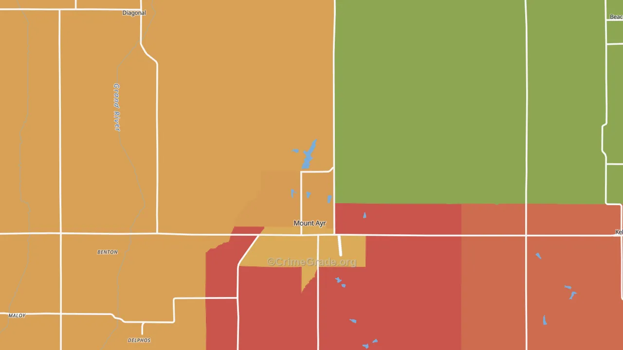 Ringgold County, IA Map of Murder Rates