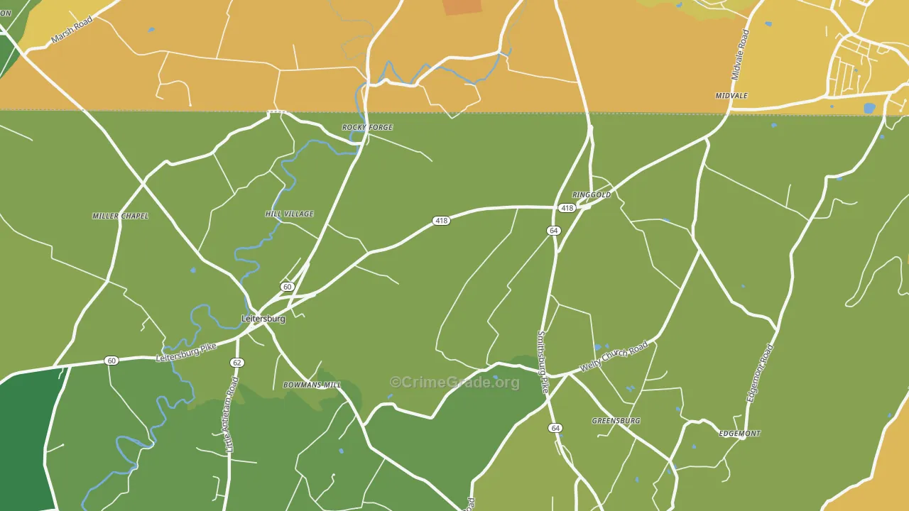 Ringgold, MD Map of Murder Rates