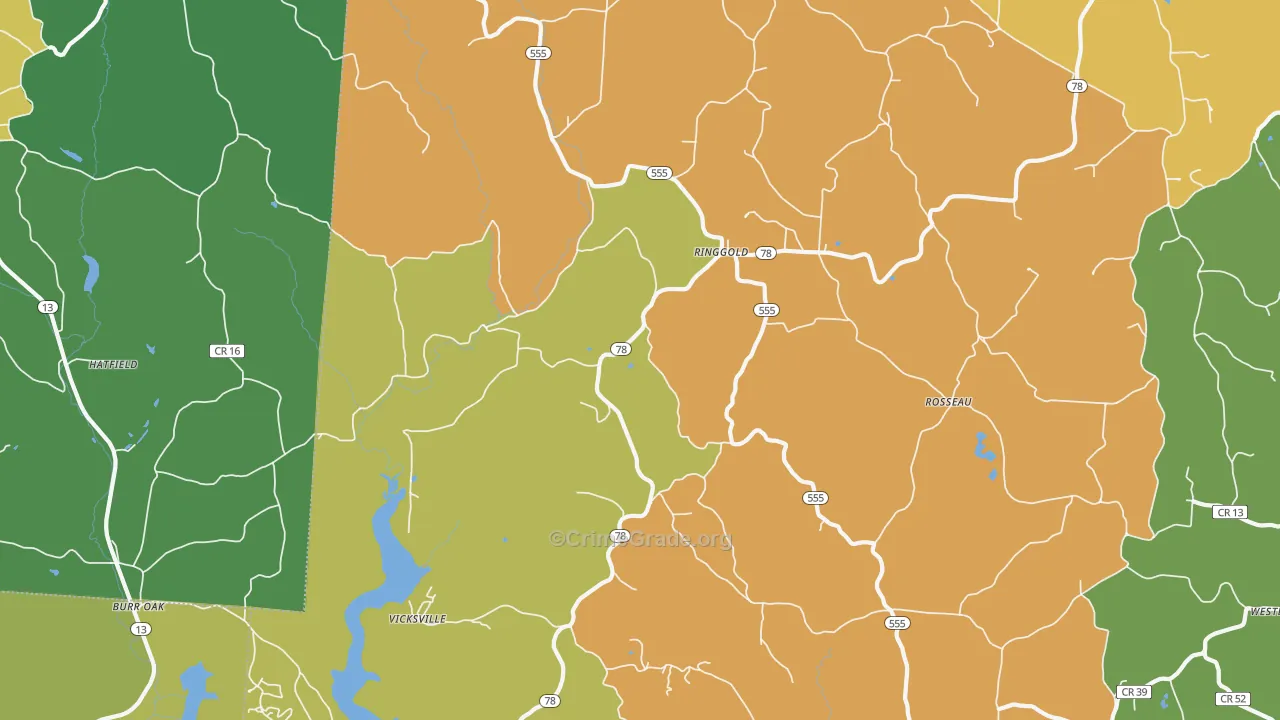 Ringgold, OH Map of Murder Rates