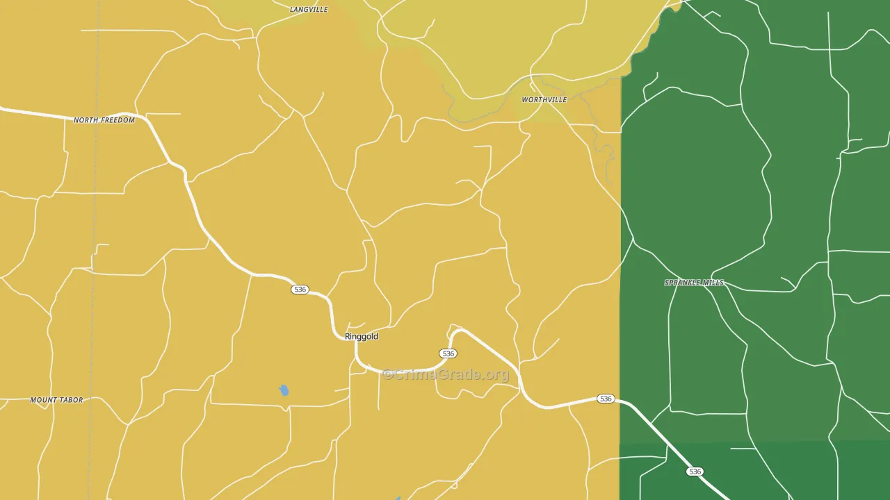 Ringgold, PA Map of Murder Rates