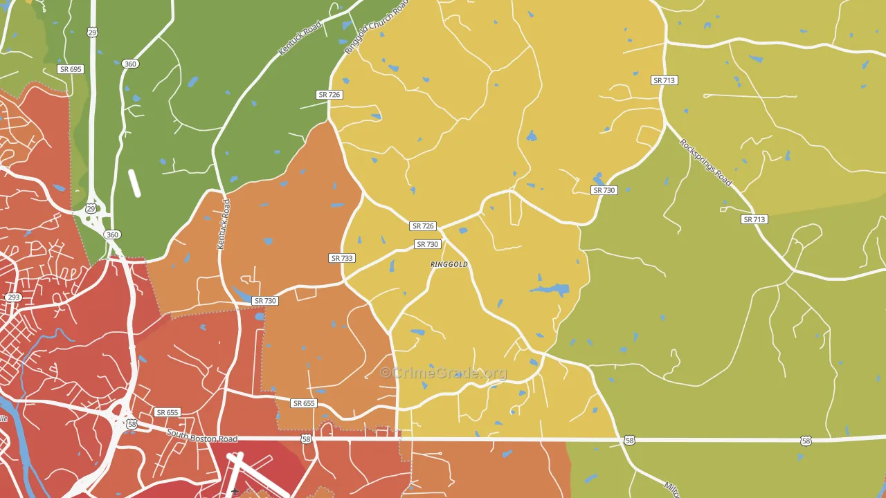 Ringgold, VA Map of Murder Rates