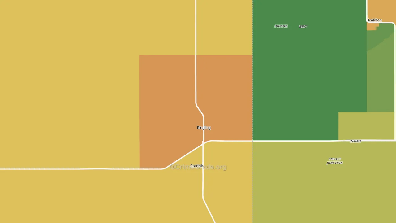 Ringling, OK Map of Murder Rates