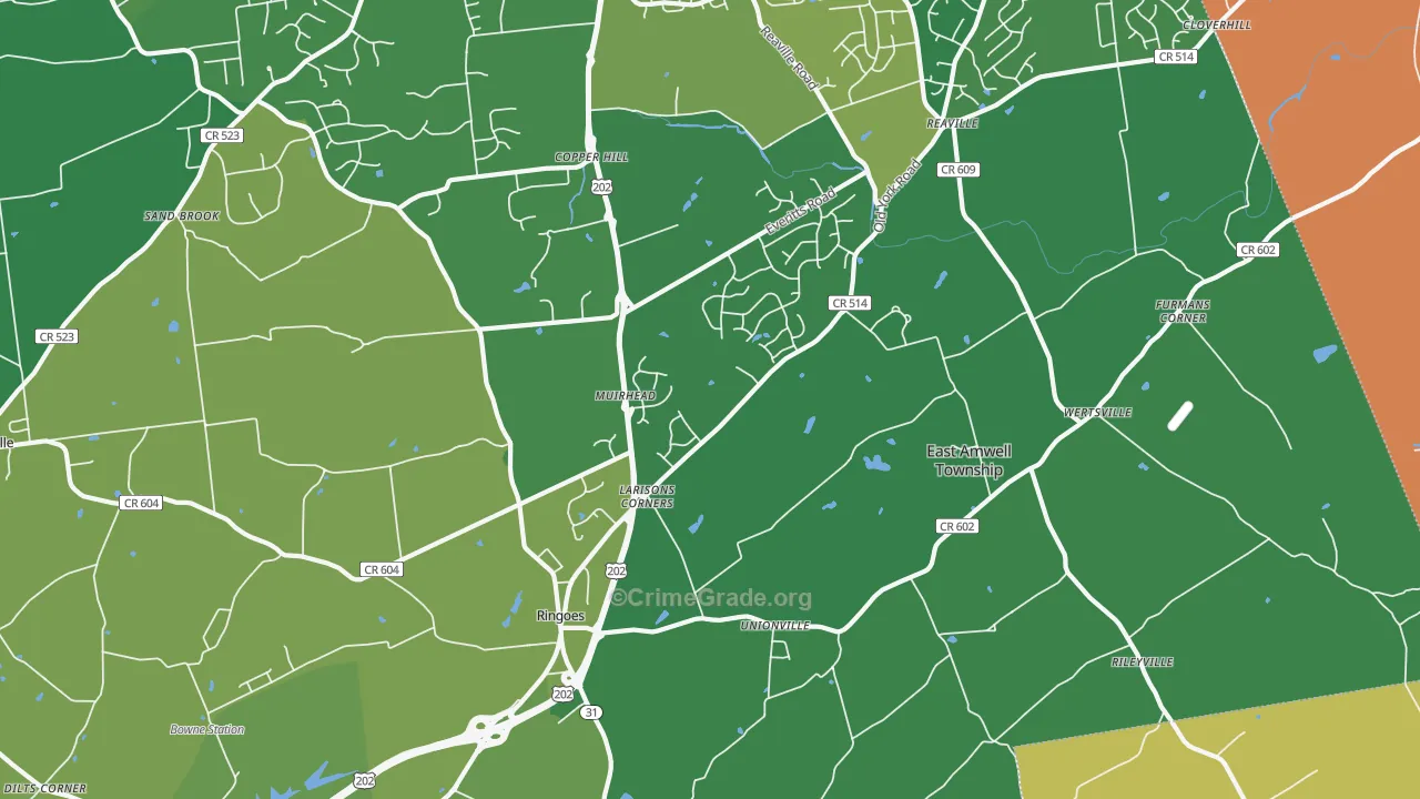Ringoes, NJ Map of Murder Rates