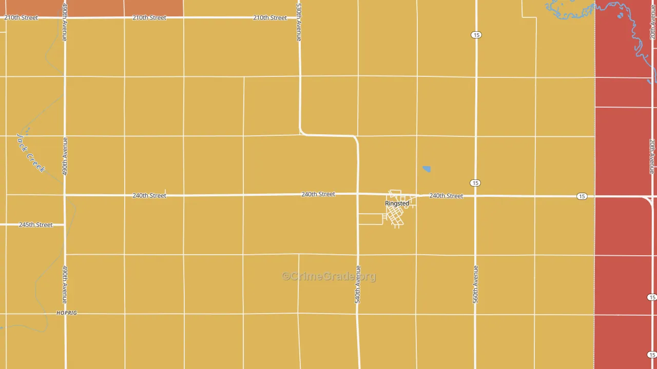 Ringsted, IA Map of Murder Rates