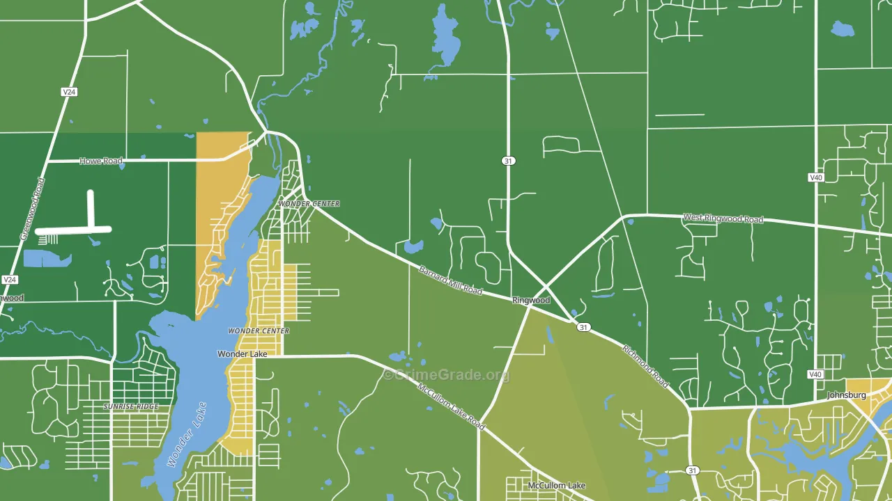 Ringwood, IL Map of Murder Rates