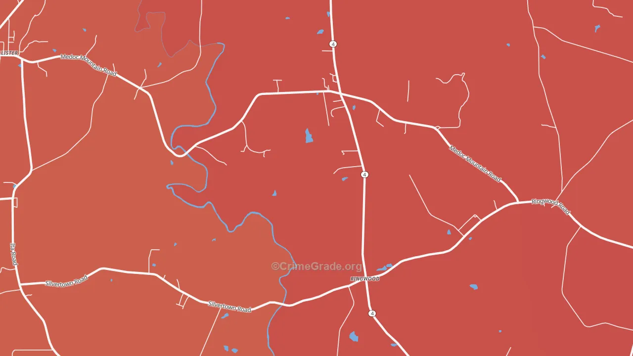 Ringwood, NC Map of Murder Rates