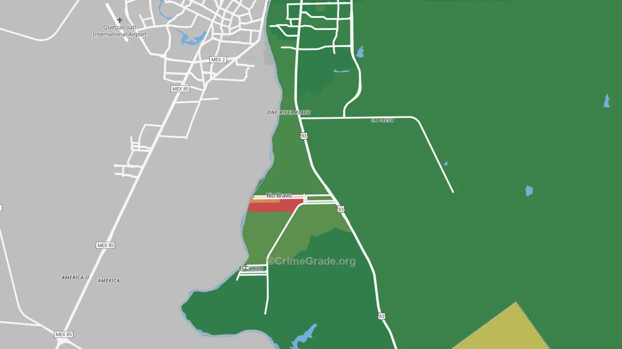 Rio Bravo, TX Map of Murder Rates