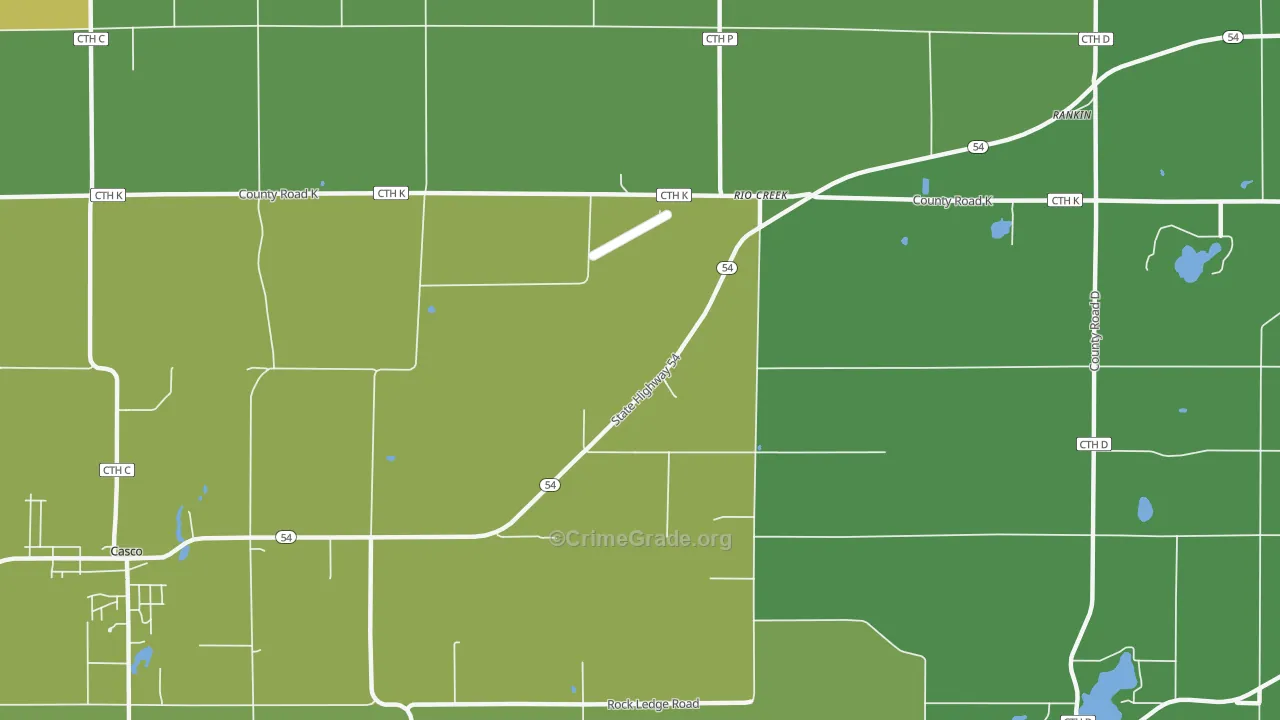 Rio Creek, WI Map of Murder Rates