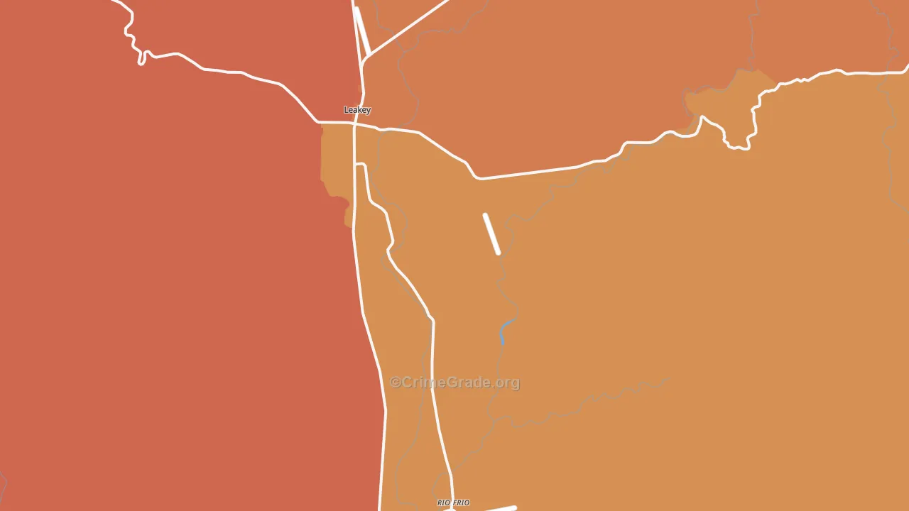 Rio Frio, TX Map of Murder Rates