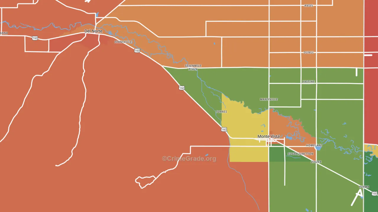 Rio Grande County, CO Map of Murder Rates