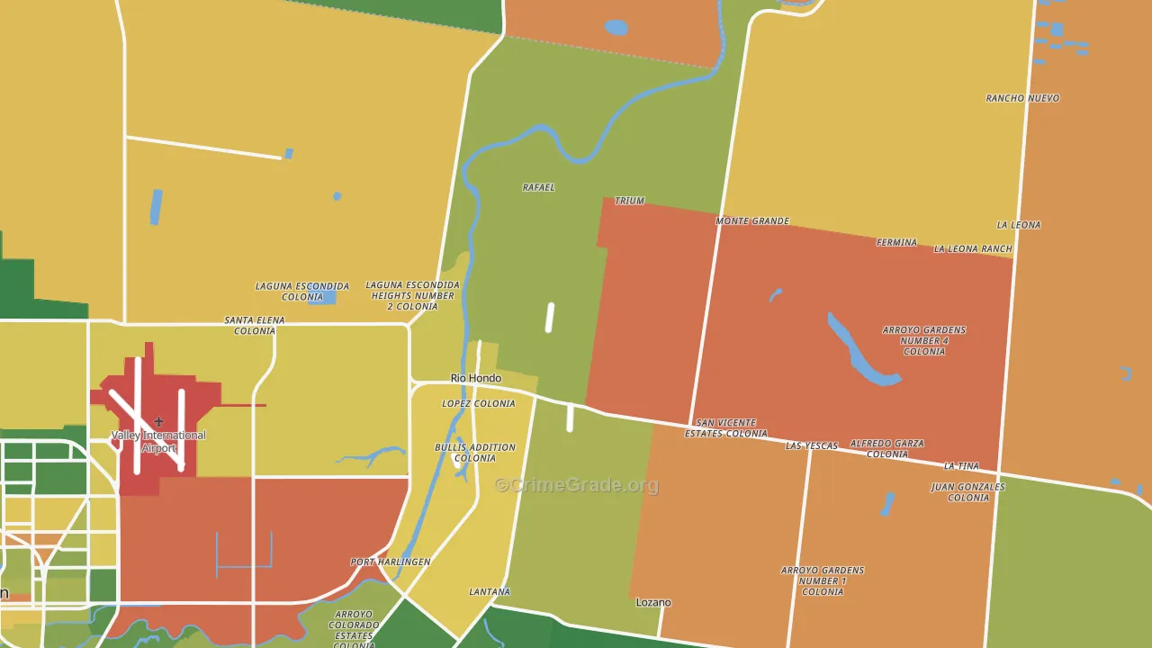 Rio Hondo, TX Map of Murder Rates