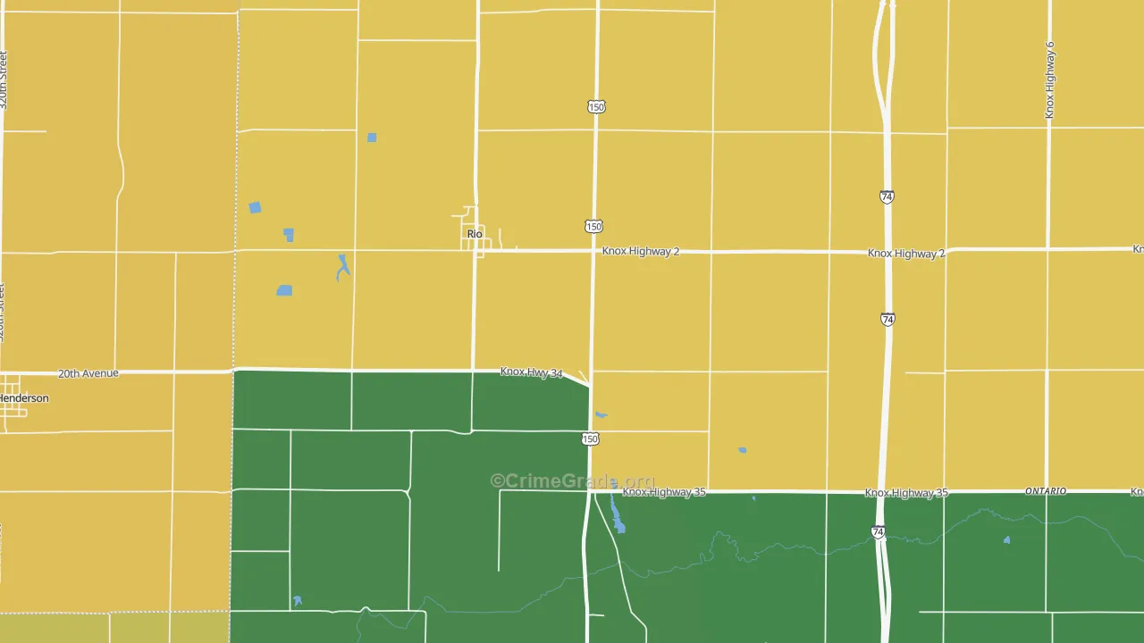 Rio, IL Map of Murder Rates