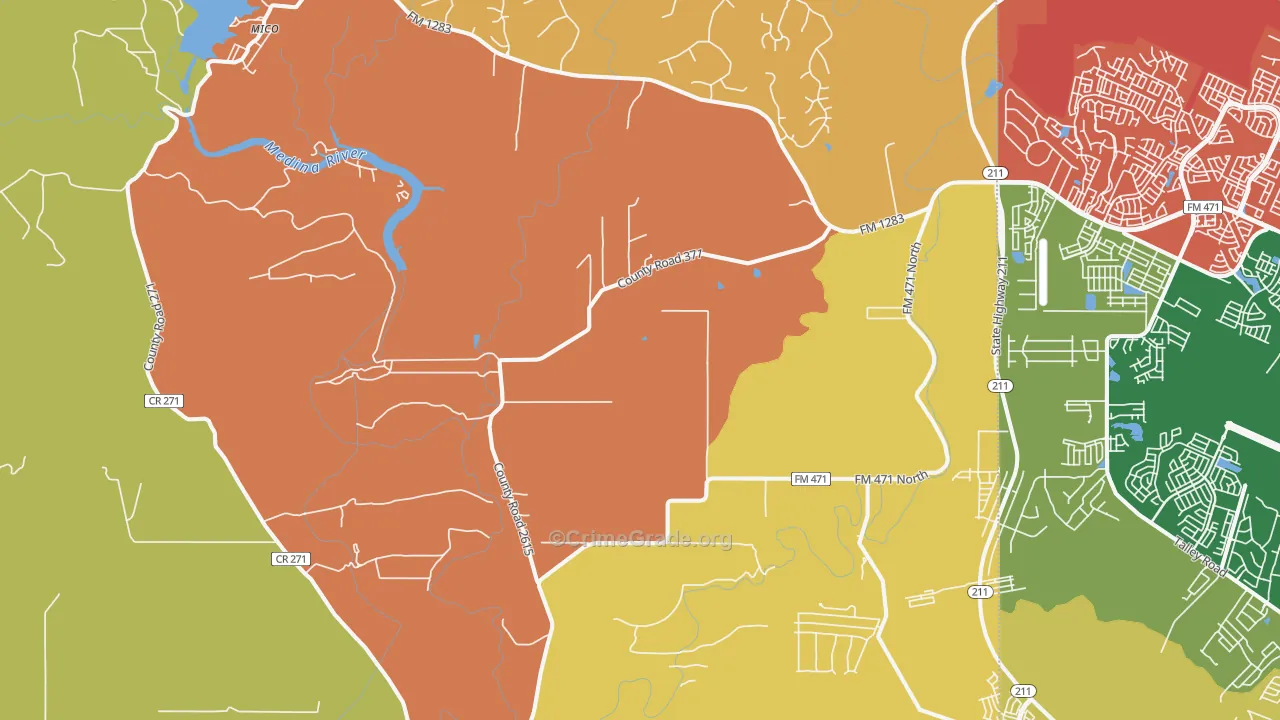 Rio Medina, TX Map of Murder Rates