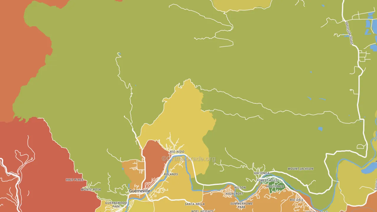 Rio Nido, CA Map of Murder Rates