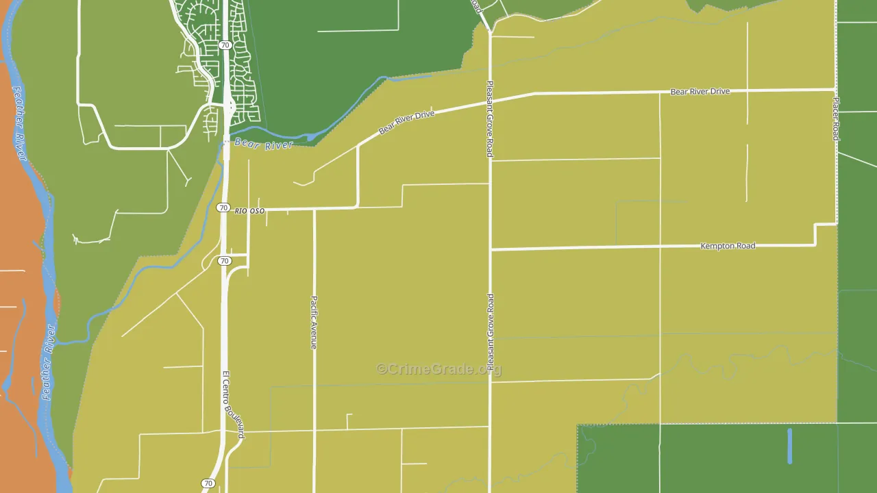 Rio Oso, CA Map of Murder Rates