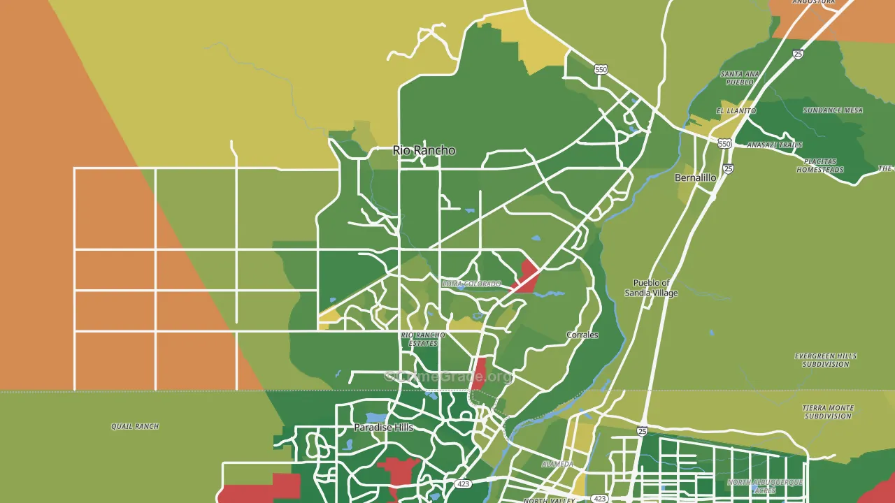 Rio Rancho, NM Map of Murder Rates