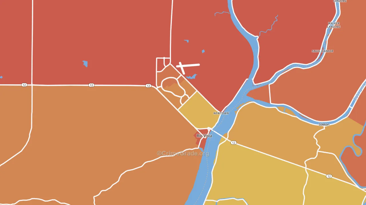 Rio Vista, CA Map of Murder Rates